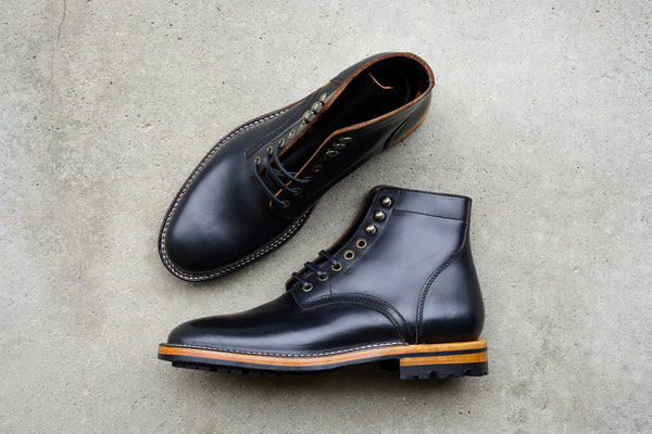 The Allen Stitchdown - Black Veg Tan Teacore (618)