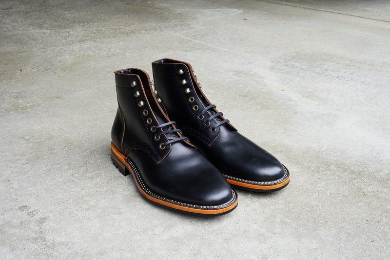 The Allen Stitchdown - Black Veg Tan Teacore (618) Try-on's